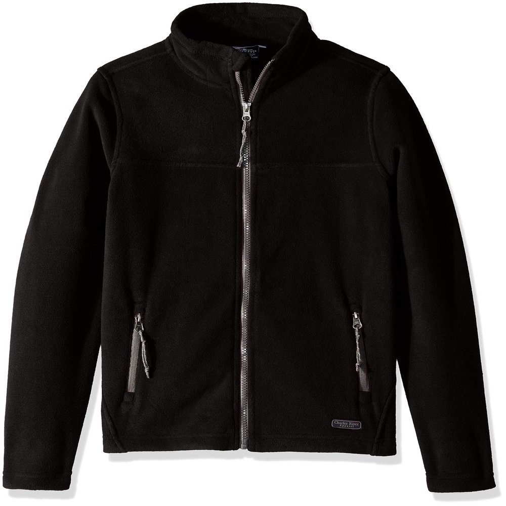 Charles River Apparel Kid's Boundary Fleece Jacket Outerwear, Black, XS