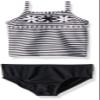 Carter's Baby Girl's Two-Piece Swimsuit Swimwear, Black Stripe, 12 Months view 1