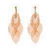 GRACE JUN Copper Material Multi-layer Leaf Shape Clip on Earrings No Pierced for Women Not Allergy (728 Gold clip on) view 1