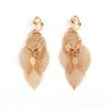 GRACE JUN Copper Material Multi-layer Leaf Shape Clip on Earrings No Pierced for Women Not Allergy (728 Gold clip on) view 4