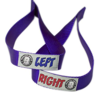 Average Broz Weight Lifting Straps by ABG - Color Coded Left/Right Hand Labels - 100% Made in The USA (Plum Crazy)