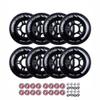 Rollerex VXT500 Inline Skate Wheels  8-Pack with Bearings, Spacers and Washers - Durable Replacement Roller Blade Wheels for Indoor & Outdoor Skating (72mm, Steel Black) view 1