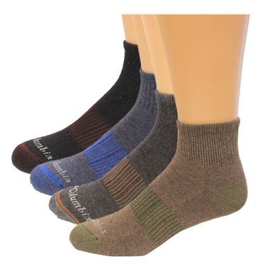 Columbia Cotton Heathered Med-Weight Quarter, Multi Asst, Men 6-12, 4 Pair