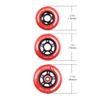 Rollerex VXT500 Inline Skate Wheels  8-Pack with Bearings, Spacers and Washers - Durable Replacement Roller Blade Wheels for Indoor & Outdoor Skating (80mm, Rocket Red) view 4
