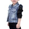 MYtodo Boy's Solid color Denim Vest Kids Casual Sleeveless Jean Jacket (12-13Years) view 3