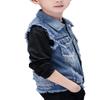 MYtodo Boy's Solid color Denim Vest Kids Casual Sleeveless Jean Jacket (12-13Years) view 4