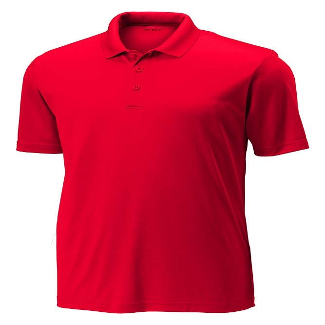 DRIEQUIP Mens Moisture Wicking Golf Polos-XS-TrueRed