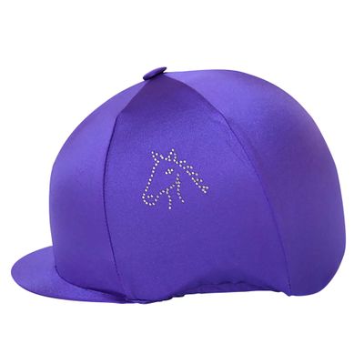 Capz Diamondz Horse Head Lycra Cap Cover (One Size) (Purple)