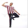 SCREENSHOT Men's Athletic Fitness Slim Fit Workout Track Pants BASIC S41700-Navy/Red-2XLarge view 2