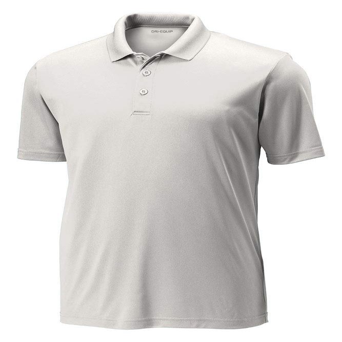 DRIEQUIP Mens Moisture Wicking Golf Polos-S-Silver