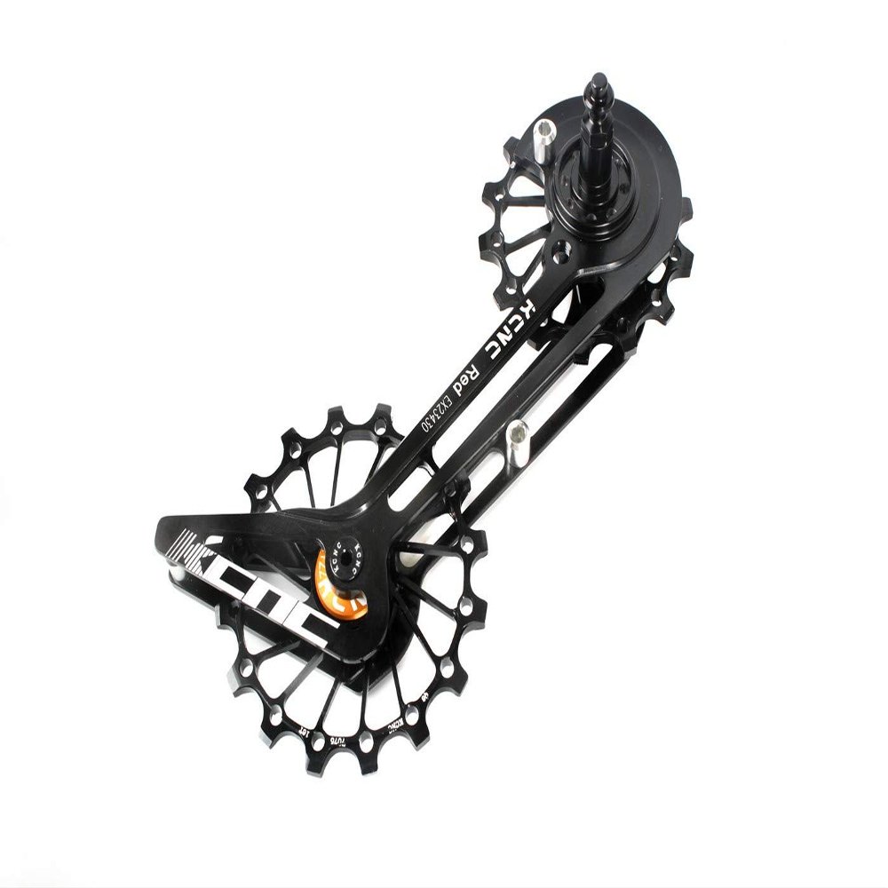 KCNC Road Cyclocross Gravel Bicycle Bike Rear Derailleur Oversized Pulley Wheel System Cage OSPW for Sram Red Force 10 11 Speed use(Black)