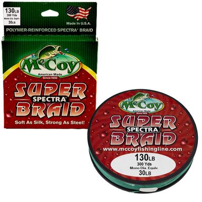 Mccoy Fishing 43130 130Lb. Super Spectra Braid Means Green, 300 yd