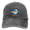 Adult Fishing Baseball Dad Hat Printed Bull Trout Fish Design Black view 1