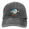Adult Fishing Baseball Dad Hat Printed Arctic Char Fish Design Black view 1