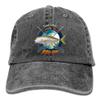 Adult Fishing Baseball Dad Hat Printed Crevalle Jack Fish Design Black view 1