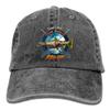 Adult Fishing Baseball Dad Hat Printed Chum Salmon Fish Design Black view 1