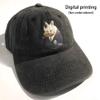 Adult Fishing Baseball Dad Hat Printed Chum Salmon Fish Design Black view 2