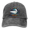 Adult Fishing Baseball Dad Hat Printed Black Skipjack Fish Design view 1