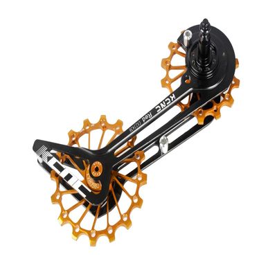 KCNC Road Cyclocross Gravel Bicycle Bike Rear Derailleur Oversized Pulley Wheel System Cage OSPW for Sram Red Force 10 11 Speed use(Gold)