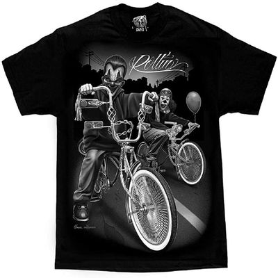 Cruising Lowrider Bike IT Clown Joker Cholo Gangster David Gonzales DGA T Shirt XXX-Large Black