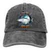 Adult Fishing Baseball Dad Hat Printed Bluefin Tuna Fish Design Black view 1
