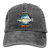 Adult Fishing Baseball Dad Hat Printed Black Bullhead Fish Design view 1
