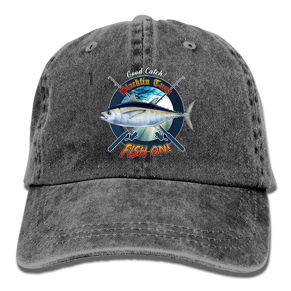 Adult Fishing Baseball Dad Hat Printed Blackfin Tuna Fish Design