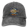Adult Fishing Baseball Dad Hat Printed Flounder Fish Design Black view 1