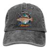 Adult Fishing Baseball Dad Hat Printed Cubera Snapper Fish Design Black view 1