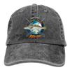 Adult Fishing Baseball Dad Hat Printed California Corbina Fish Design Black