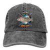Adult Fishing Baseball Dad Hat Printed Broomtail Grouper Fish Design Black view 1