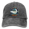 Adult Fishing Baseball Dad Hat Printed False Albacore Fish Design Black view 1