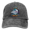 Adult Fishing Baseball Dad Hat Printed Bluefin Trevally Fish Design Black view 1