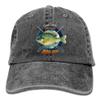 Adult Fishing Baseball Dad Hat Printed Bluegill Fish Design Black view 1