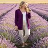 MEROKEETY Women's 2026 Spring Long Sleeve Cardigan Sweater Lightweight Snap Button Down Open Front Casual Outfit, Plum, S view 2