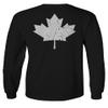 0085. Canadian Maple Leaf Flag Canada Pride Vintage Men's Long Sleeve t Shirt (Black, 2X Large) view 3