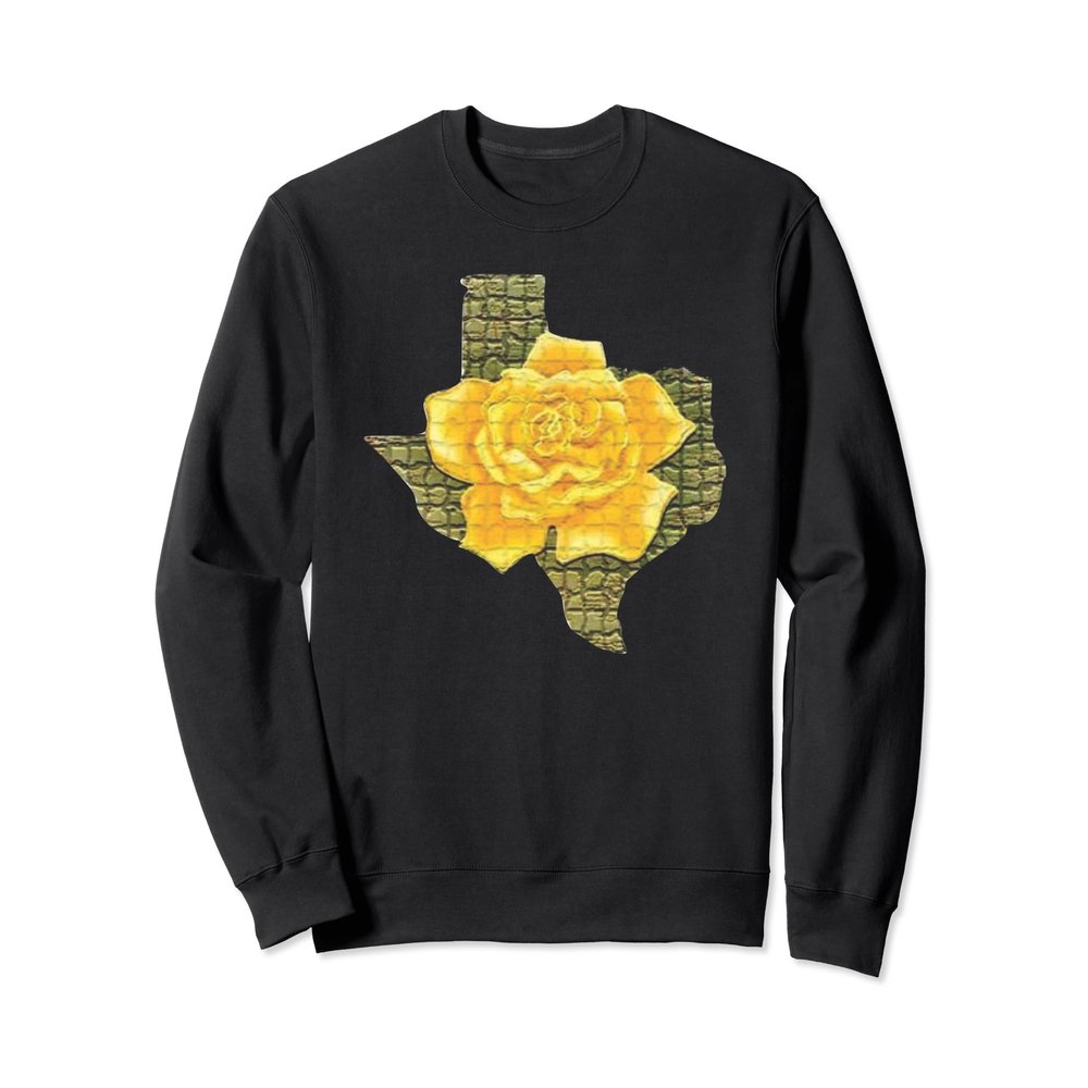 Awesome Yellow Rose Of Texas Pattern Flower Sweatshirt