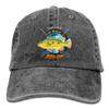 Adult Fishing Baseball Dad Hat Printed Butterfly Peacock Bass Fish Design Black view 1