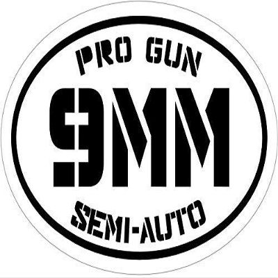 9mm Decal - Black Pro Gun Semi Auto Vinyl