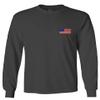0088. Vintage American Flag United States USA Fonts Graphic 4th of July Memorial Military Patriotic Style Men's Long Sleeve t Shirt (Characol, 2X Large) view 2