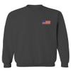 0088. Vintage American Flag United States USA Fonts Graphic 4th of July Memorial Military Patriotic Style Men's Crewneck Sweatshirt (Characol Small) Charcoal view 2