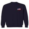 0088. Vintage American Flag United States USA Fonts Graphic 4th of July Memorial Military Patriotic Style Men's Crewneck Sweatshirt (Navy Small) view 2