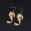 10K Gold Classic Copper Mermaid Dangle Earrings for Women (silver) view 2