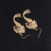 10K Gold Classic Copper Mermaid Dangle Earrings for Women (silver) view 3