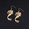 10K Gold Classic Copper Mermaid Dangle Earrings for Women (silver) view 4