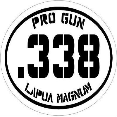 338 Lapua Decal - Black Pro Gun .338 Magnum