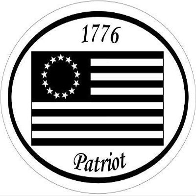 1776 Patriot Colonial American Flag Vinyl Window Decal - Patriotic