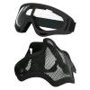 Aoutacc Airsoft Half Face Mask Steel Mesh and Goggles Set, Tactical Masks Protection Gear for Paintball BBS CS Nerf Game Cosplay Halloween Costume Accessories (Black) view 1