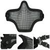 Aoutacc Airsoft Half Face Mask Steel Mesh and Goggles Set, Tactical Masks Protection Gear for Paintball BBS CS Nerf Game Cosplay Halloween Costume Accessories (Black) view 4