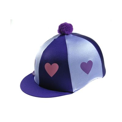 Capz Heartz & Pom Pom Motif Cap Cover (One Size) (Purple/Lilac)